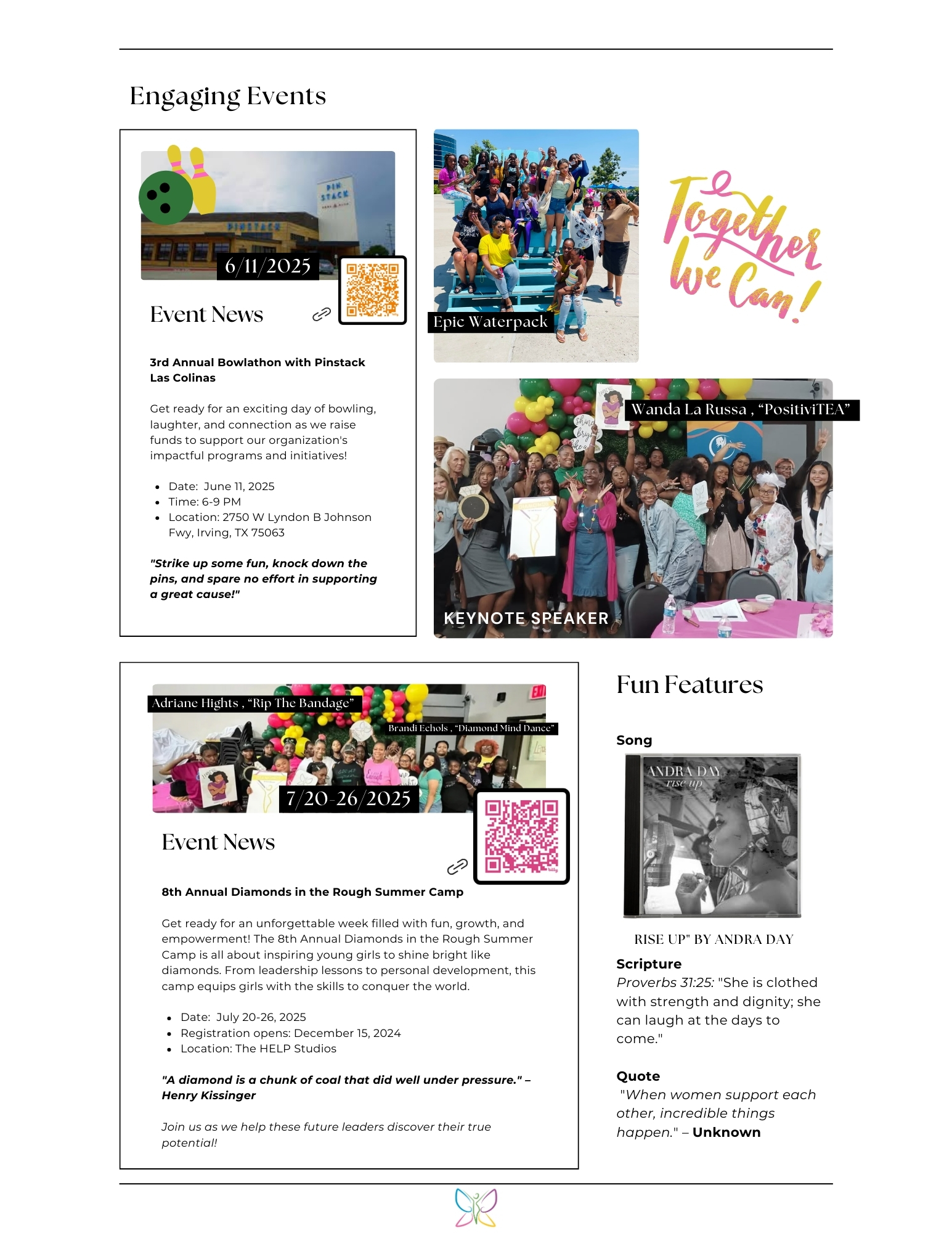 engaging events continue fun features